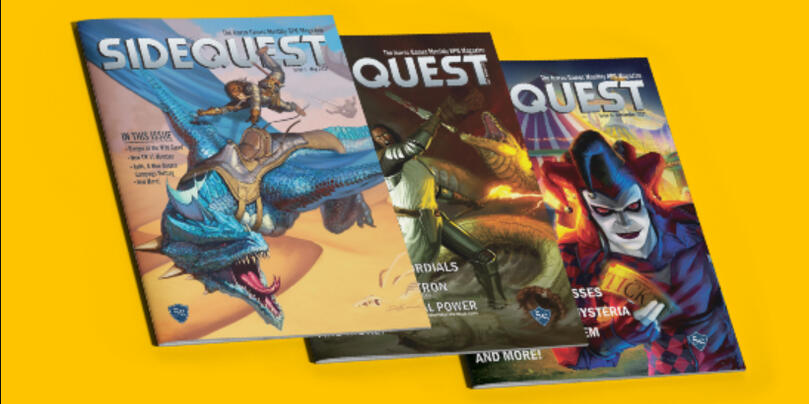 Writing in several Issues of the Sidequest magazine